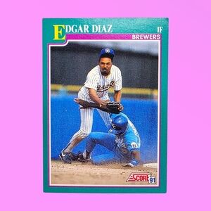 1991 Score Edgar Diaz Milwaukee Brewers #576 Baseball Card